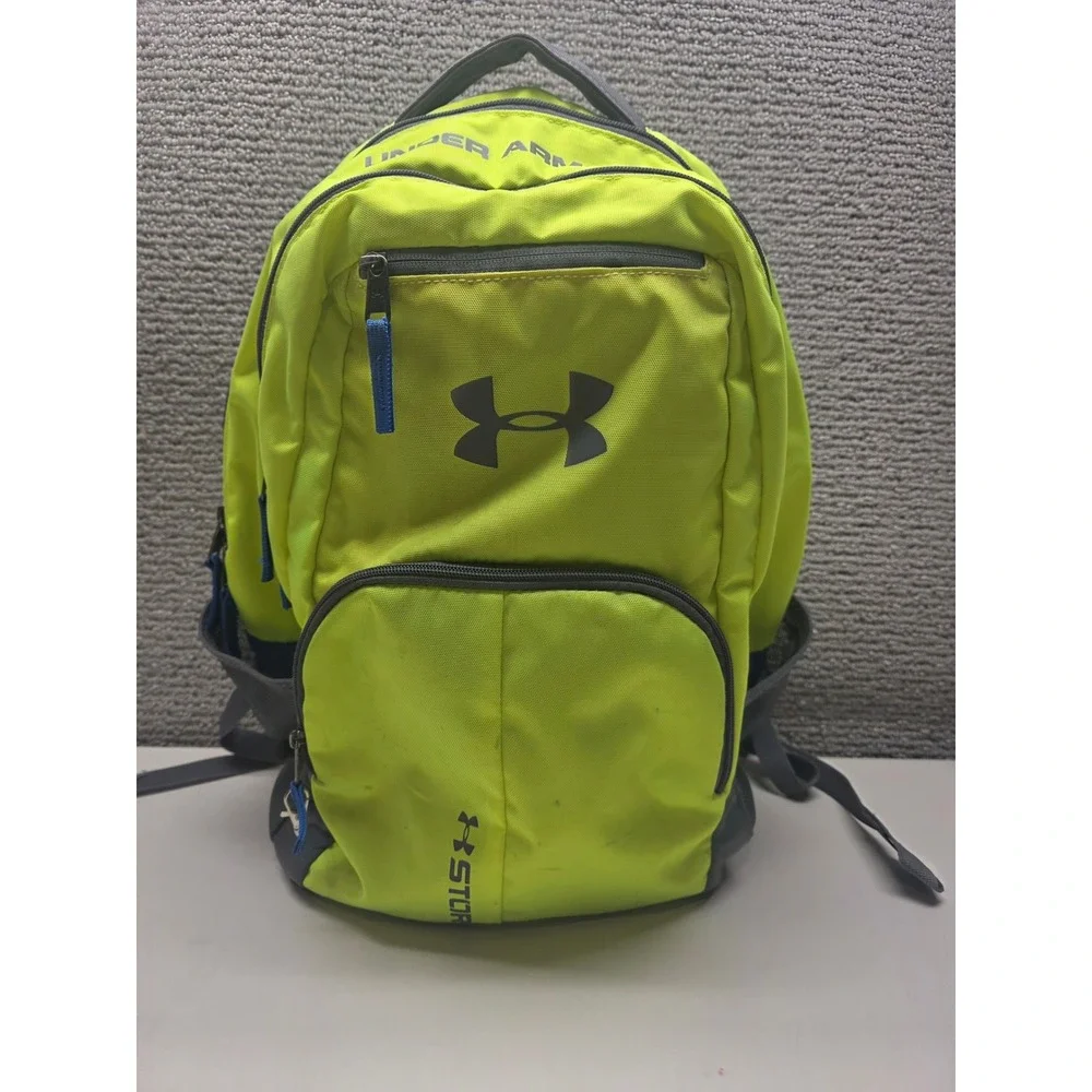 Under Armour Storm 1 Backpack Neon Yellow Grey Laptop Sleeve Water Resistant